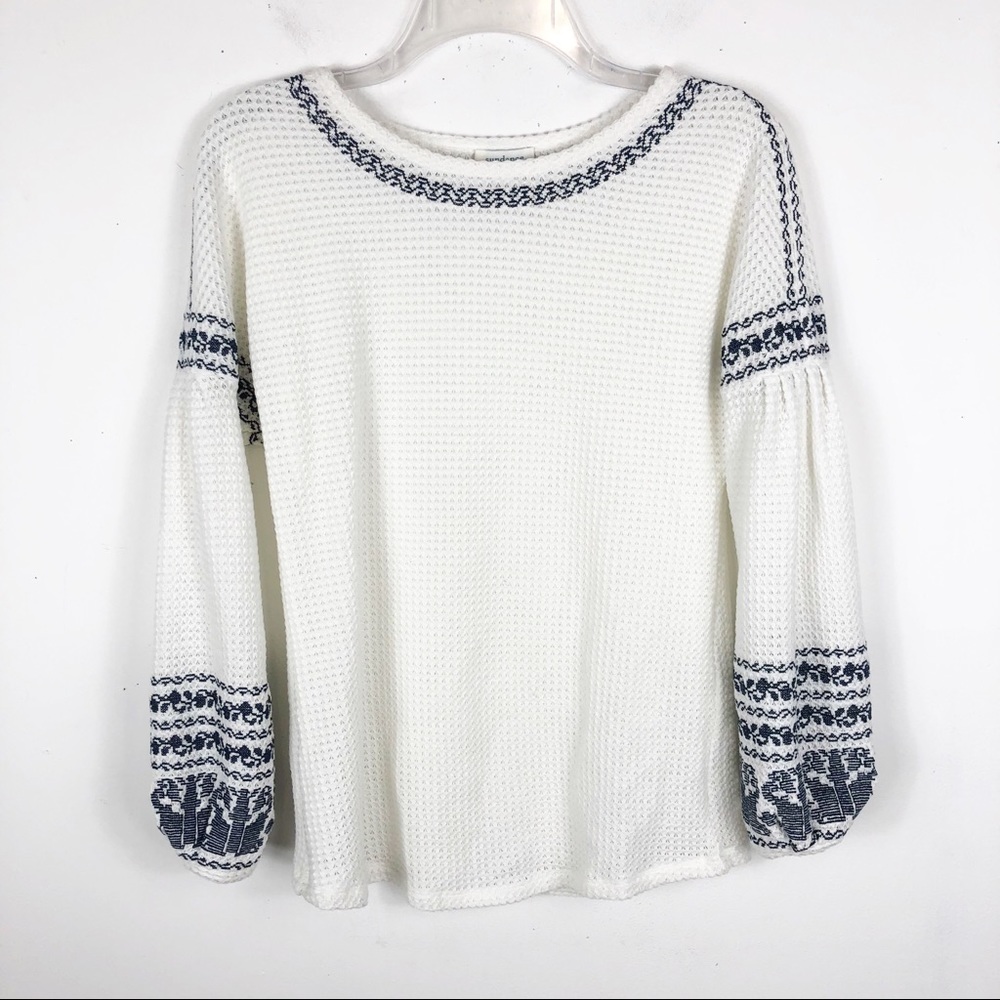 Sundance Long Sleeve Embroidered Boho Top